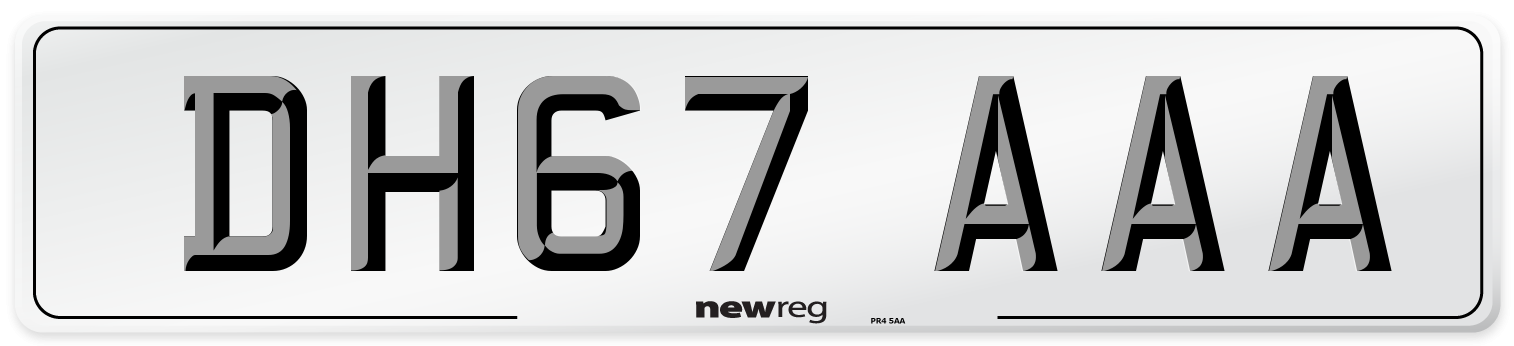 DH67 AAA Number Plate from New Reg